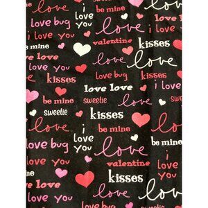 SB Scrubs 3X/3XG Valentine's Day Print V-Neck Women's Top Black & Pink